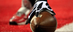 ARLINGTON, TX - JANUARY 12:  Wilson footballs are seen on the field before the College Football Playoff National Championship Game at AT&T Stadium on January 12, 2015 in Arlington, Texas.  (Photo by Jamie Squire/Getty Images)