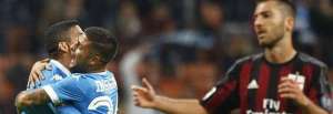 WCENTER 0SPKAEVIDD                Foto LaPresse - Spada 04 ottobre 2015 Milano  ( Italia) Sport Calcio Milan - Napoli   Campionato di Calcio Serie A TIM 2015 2016 - " Stadio San Siro " Nella foto: esultanza dopo il gol allam 0-1  Photo LaPresse - Spada 04 October 2015 Milan ( Italy) Sport Soccer Milan - Napoli   Italian Football Championship League A TIM 2015 2016 - " San Siro  Stadium " In the pic:  celebrates after scoring allam 0-1
