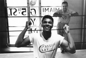 Cassius Clay at the 5th Street Gym (with Angelo Dundee) Miami Beach, FL 1961